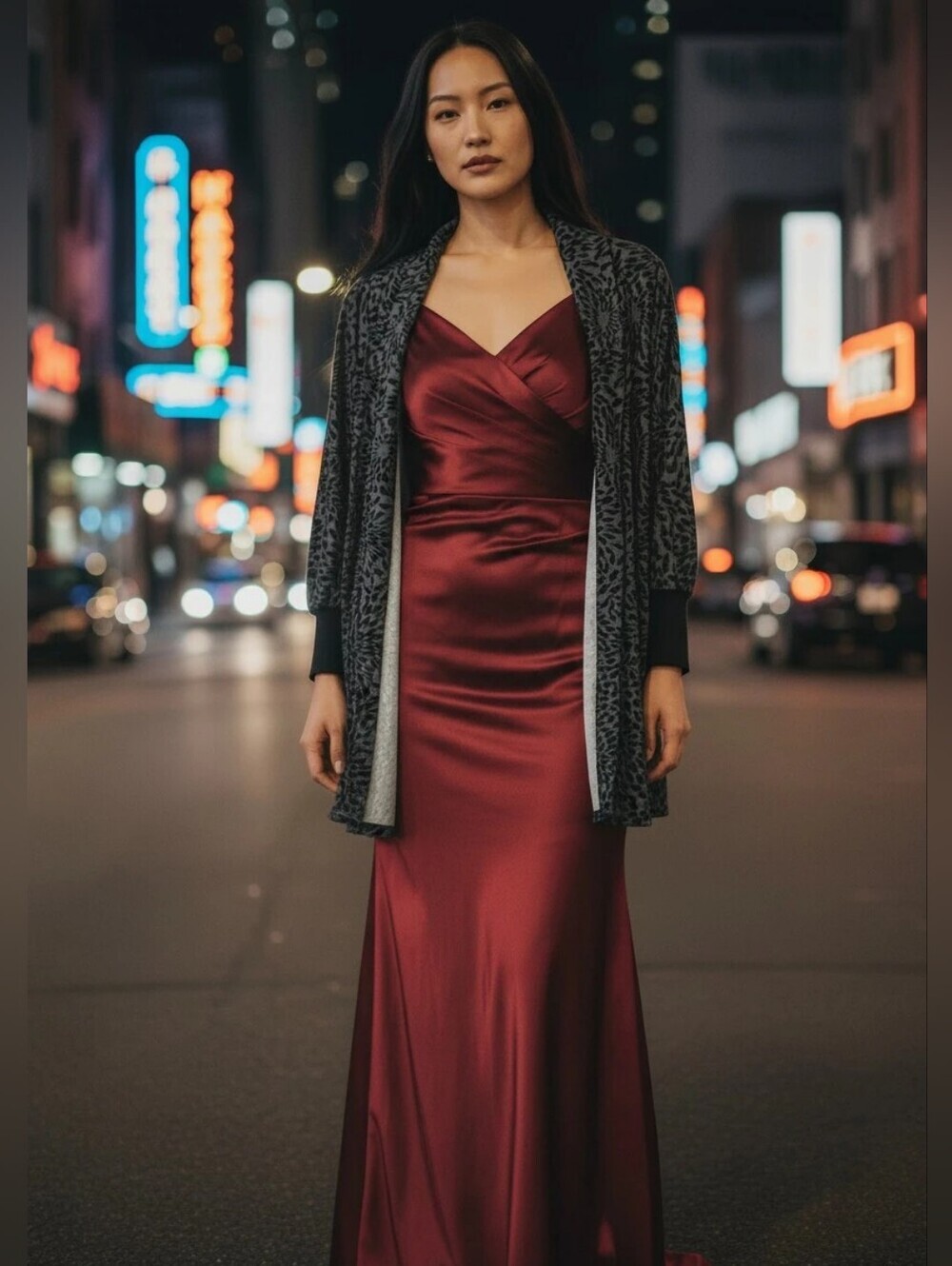 Old Valley Med Cover Up Party Formal Event Jacket Coat Grey Black